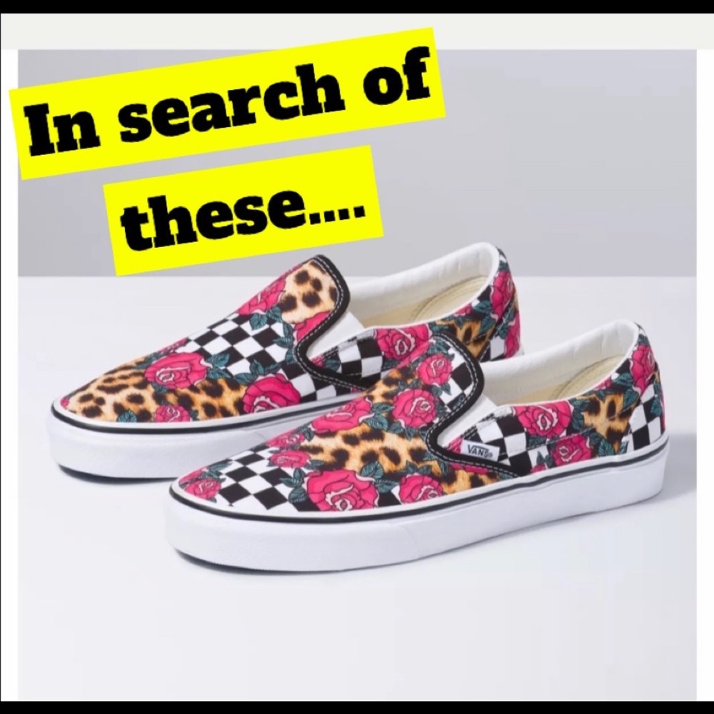Vans leopard rose slip on